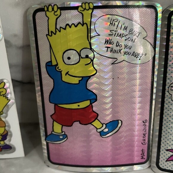 Vintage Lot of 6 The SIMPSONS Vending Machine Prism Stickers Bart Homer Marge - Picture 5 of 9